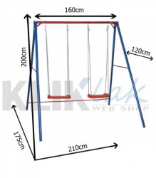 Double Fun 3 - velika ljuljaška za decu - metalna konstrukcija 120x160x200 (1065) - Img 2