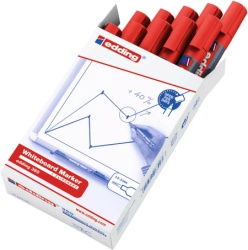 Edding Marker za belu tablu E-360 1,5-3mm, zaobljeni, pak. sa 10 kom. crvena ( 94E360D )