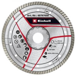 Einhell dijamantna rezna ploča 180x25,4 turbo (brzina 80 m/s), Pribor za rezače granita i pločica ( 49797650 )