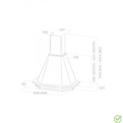 Elica aspirator emerald wh/a/60 t grezzo - Img 2