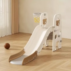 Feelkids Dečji tobogan sa košem “Meda-2” 170 cm (braon beli) ( 26195 )