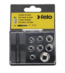 Felo set nasadnih glava sa adapterom HEX Nut 9 kom ( 05798106 ) - Img 1