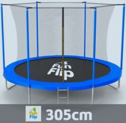 Fun Flip Trambolina 305cm sa unutrašnjom sigurnosnom mrežom - 150 kg nosivosti ( FF-305-BL-IN )