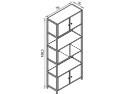 Futrix Kancelarijska komoda Atlantik bor - antracit metalne noge ( 40344 ) -2