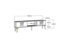 Futrix  Tv komoda Assimo antracit - belo ( 35074 ) -3