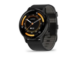 Garmin venu 3 black leather smartwatch ( 010-02784-52 )