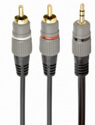 Gembird 3.5 mm stereo plug to 2*RCA plugs 10m cable, gold-plated connectors CCA-352-10M - Img 1