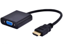 Gembird A-HDMI-VGA-03 HDMI to VGA + AUDIO adapter cable, single port, black (altA-HDMI-VGA-06)479 - Img 1