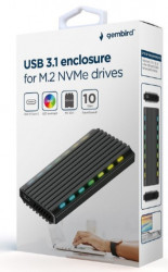 Gembird EE2280-U3C-03 USB 3.1 enclosure for M.2 NVMe drives, NGFF, backlighted, aluminum - Img 2