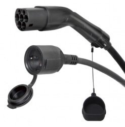 Gembird EV-T2MACF-3.7KW-0.5M Adapter kabl Tip 2 (muški) na Šuko (ženski), 3,7 kW, 0,5 m
