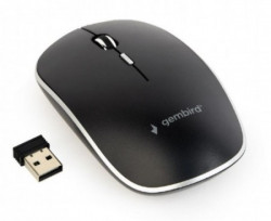 Gembird necujni bezicni mis 2,4GHz opticki USB 800-1600Dpi black 115mm MUSW-4BS-01 - Img 1