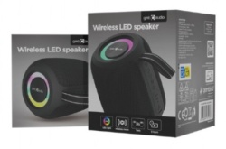 Gembird SPK-BT-LED-05-BK  Portable Bluetooth RGB LED TWS speaker, 8W, BT, FM, USB, Handsfree, Black-1