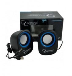 Gembird stereo zvucnici black/black, 2 x 3W RMS USB pwr, 3.5mm kutija sa prozorom (359)SPK-111 ** - Img 5