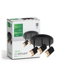 Green tech LED spot svetiljka gu10 x 3 crno-zlatna ( NOIRLUX-3R )