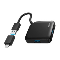Hama usb 3.2 hub 1:4, 5gbit/s + usb-c adapter ( 200116 )