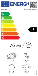 Heinner HDW-FS4505WE++ 10kompleta/5prog/45cm/bela mašina za pranje sudova -6