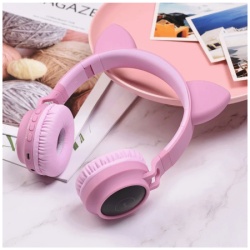 Hoco Bežične stereo slušalice, Bluetooth v5.0, 300mAh - W27 Cat Ear Pink-2