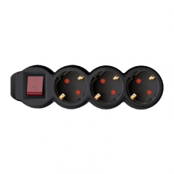 Home razvodnik sa 3 mesta 1,5m 1.0mm2 + prekidač ( NV3K/BK )