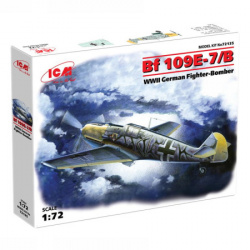 ICM Model Kit Aircraft - Messerschmitt Bf 109E-7/B WWII German Fighter-Bomber 1:72 ( 060904 )