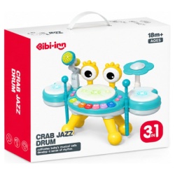 Igračka za bebe - 3u1 bubanj kraba-plavi ( 1046509 )