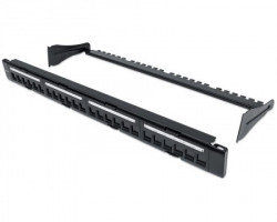 Intellinet Patch Panel 19" blank 24-Port 1U with cable managment crni - Img 4