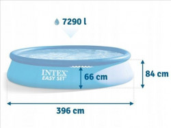 Intex Easy Pool okrugli bazen na naduvavanje + filter pumpa 396x84cm ( 28142 ) - Img 3