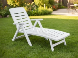 Ipae ProGarden Smeraldo White - Sklopiva Ležaljka sa Točkićima u Beloj Boji