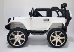 Jeep 2 sa kožnim sedištem i mekim gumama 4x4 pogon + mod za ljuljanje - Beli - Img 3