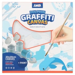 Junior graffiti canvas blind ram sa skicom delfin bela 20x20cm ( 132959 )
