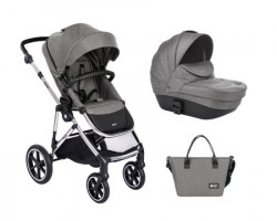 KikkaBoo kolica Thea 3in1 set sa autosedištem i tvrdom korpom light grey ( KKB21111 ) - Img 3