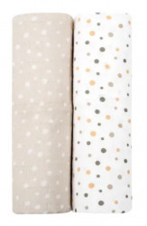 KikkaBoo pelene od muslina set 2 pcs 80x80 Dots beige ( KKB11066 )