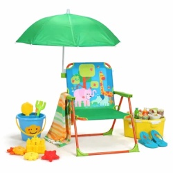 Kinder Home Sklopiva dečija stolica sa suncobranom tofi – za plažu, baštu i kampovanje ( 86125U )-2