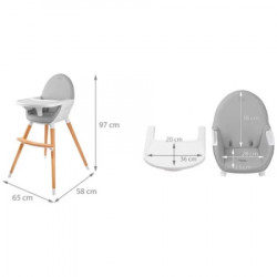 Kinderkraft high stolica za hranjenje 2u1 fini grey ( KKKFINIGRY0000 ) - Img 2