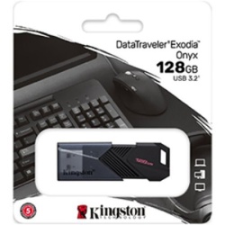 Kingston 128GB USB flash drive with sleek moving cap, USB 3.2 Gen.1, DataTraveler Exodia Onyx ( DTXON/128GB ) -2