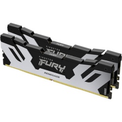 Kingston ddr5 64gb (2x32gb) 6000mhz [fury renegade], non-ecc udimm, cl32 1.35v, 288-pin 2rx8, silver/black, memory kit, w/heatsink, xmp ( K-1