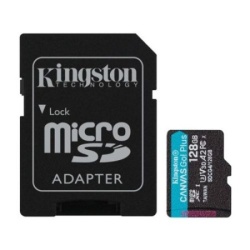 Kingston MicroSD 128GB, Canvas Go! Plus, Class10 UHS-I U3 V30 A2, w/SD adapter ( SDCG4/128GB )