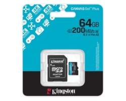 Kingston U3 V30 microSDXC 64GB Canvas Go Plus 200MB/s A2 + adapter SDCG4/64GB Memorijska kartica