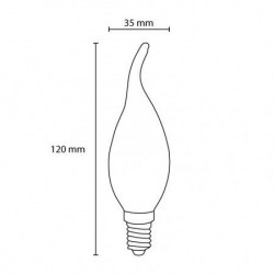 LED filament sijalica sveća toplo bela 3.9W ( LS-C35FL-WW-E14/4 ) - Img 2