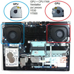 Lenovo CPU hladnjak za laptop legion Y7000 Y530 Y530-15ICH GPU+CPU ( 109127 ) - Img 2