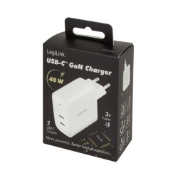 Logilink punjač 2 porta, type C, 40W, w/PD, bela ( 6373 )-2