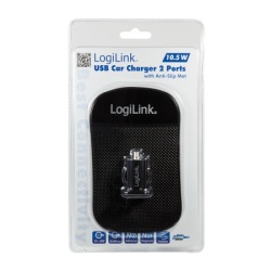 Logilink USB 2-Port punjač za auto, plus pogloga protiv klizanja, crna ( 5367 )-2