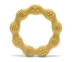 Lorelli silikonska glodalica za bebe ring - natural yellow ( 10210920001 ) -2