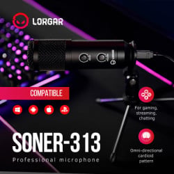 Lorgar soner 313, gaming microphone, black ( LRG-CMT313 )  - Img 3