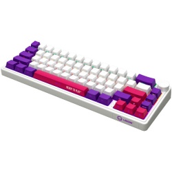 Lorgar Wireless mechanical gaming keyboard Pro, 2.4 GHz, Toxic Purple switches, white red purple ( LRG-KBP70MW-WH-US ) -2