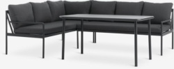 Lounge ugaona garnitura za 6 osoba crna