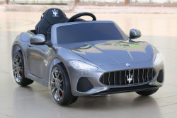 Maserati Gran Cabrio 2019 Licencirani auto na akumulator sa kožnim sedištem i mekim gumama - Sivi