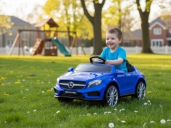 Mercedes GLA 45 AMG Licencirani auto za decu na akumulator sa kožnim sedištem i mekim gumama - Plavi