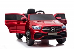 Mercedes GLE 450 AMG - Crveni Licencirani Auto na akumulator sa kožnim sedištem i mekim gumama - Img 1