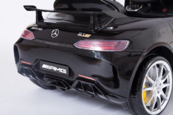 Mercedes GT AMG 2018 Licencirani auto na akumulator sa kožnim sedištem i mekim gumama - Crni - Img 4
