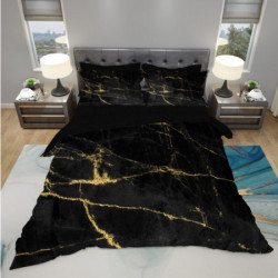 Mey home posteljina sa zlatnim detaljima 3d 200x220cm crna ( 3D-1346 )